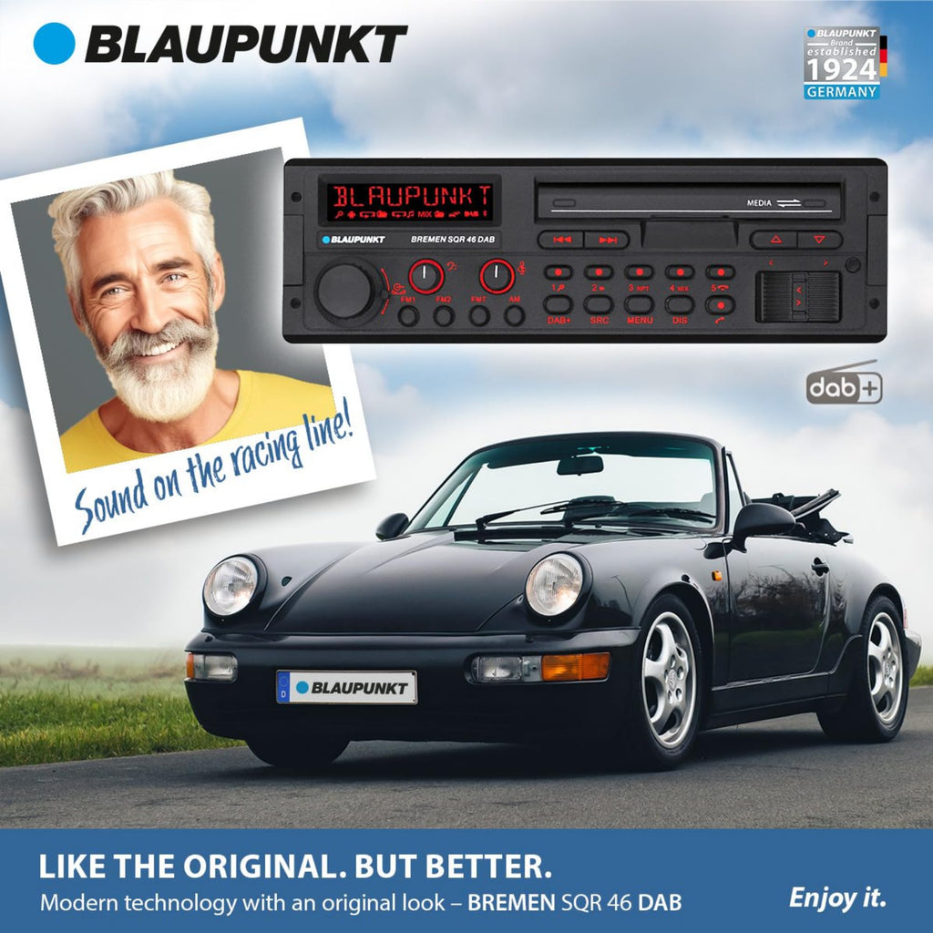 BLAUPUNKT Bremen SQR 46 DAB Retro Car Stereo 80s Classic Bluetooth USB SD AUX - Black