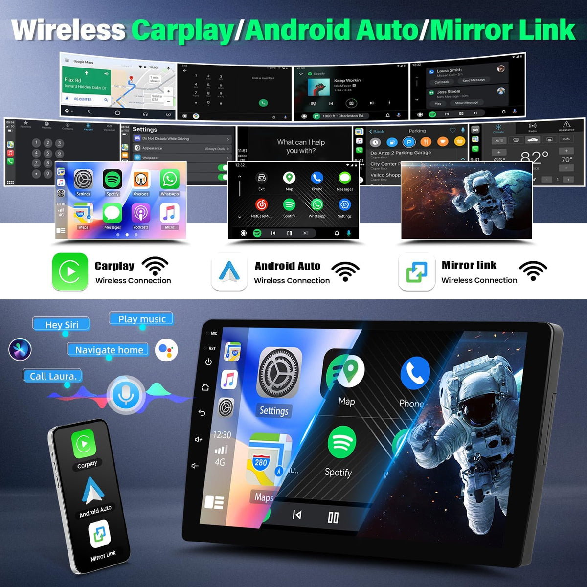 9.7’’ Vertical Touchscreen Car Radio for Ford F150 2009 2010 2011 2012 2013 2014 with Wireless Carplay Android Auto Bluetooth GPS WiFi HiFi SWC FM Backup Camera Mic 2+32G