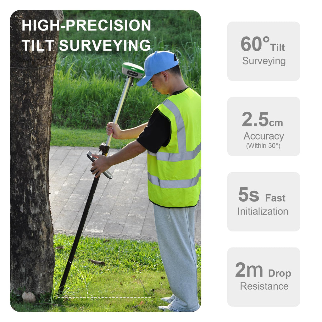 SMA26 Plus(FP86) GNSS Receivers Base&Rover RTK GPS Land Survey Equipment with Permanent Survey Software, Connect with Drone/UAV, 1cm Accuracy,PPP/NTRIP/UHF Radio/BT, Ideal for Construction and Mapping