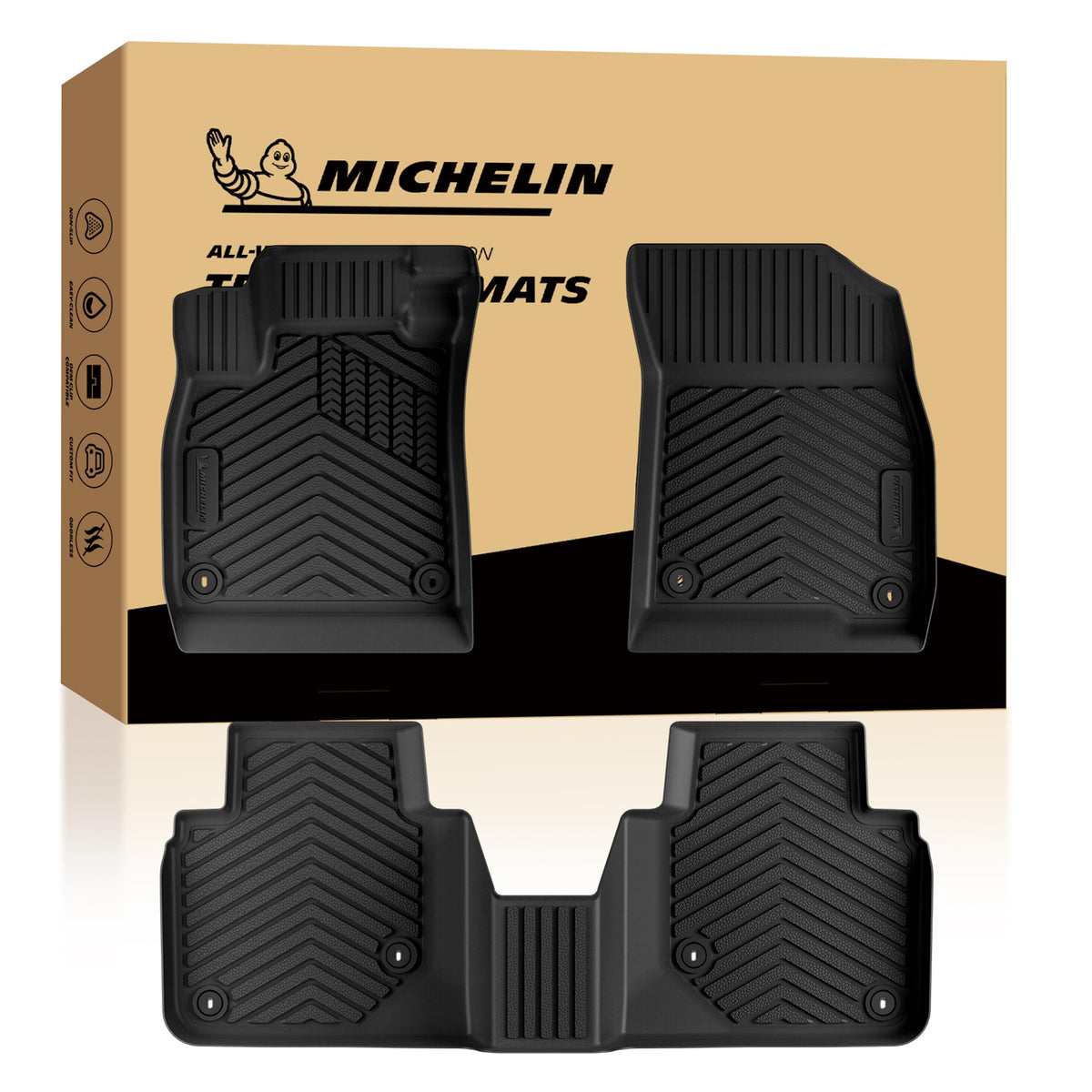 Michelin Vehicle Mats for 2016-2022 Honda Pilot 8-Seat Floor Mats
