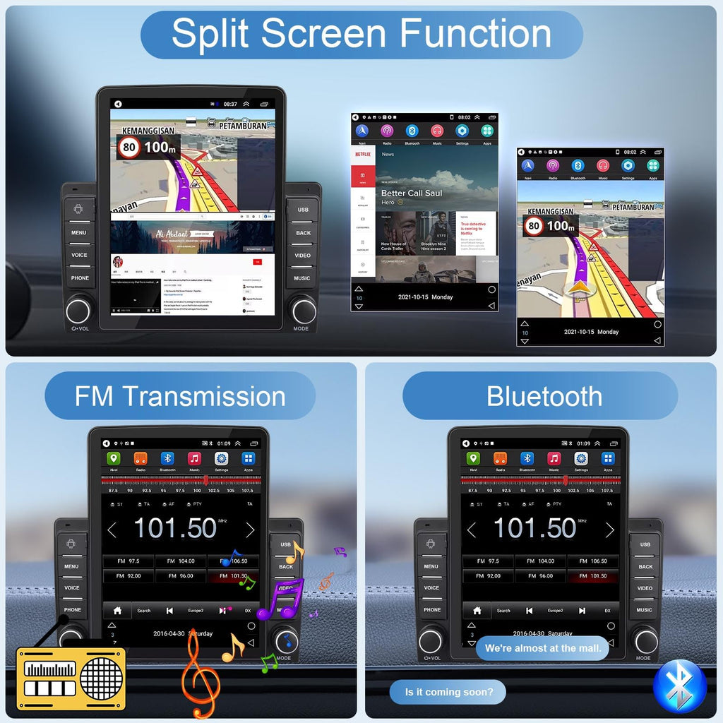 Car Radio for Ford Edge 2007-2010 w/Wireless Carplay Android Auto