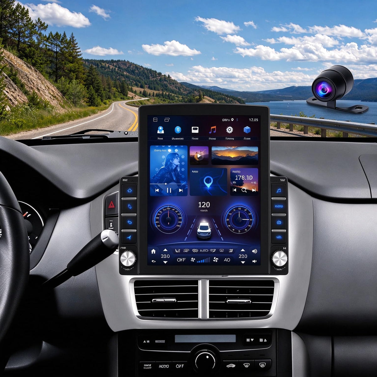 [2G+64G] Car Radio for Honda Pilot 2003 2004 2005 2006 2007 2008 with Wireless Carplay/Android Auto, 9.7 Inch Touch Screen Stereo with GPS Navigation/Bluetooth 5.0/5GHz WiFi/Backup Camera
