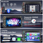 Car Radio Stereo CD DVD Wireless CarPlay Andriod Auto Navi with Camera SWC for Ford F150/F250/F350 2004-2014 /Mustang Edge Explorer Expedition E150 E250 E350 /Mercury Milan/Lincoln Navigator MKX