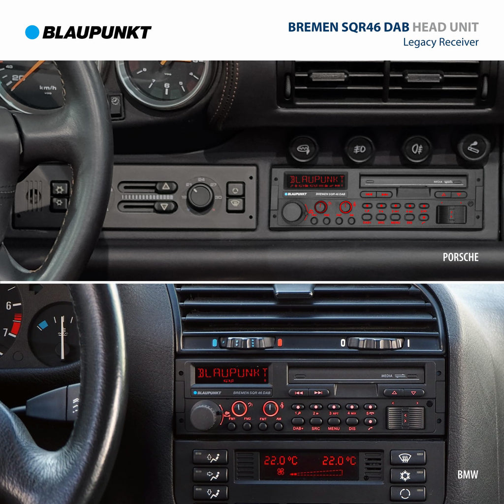 BLAUPUNKT Bremen SQR 46 DAB Retro Car Stereo 80s Classic Bluetooth USB SD AUX - Black