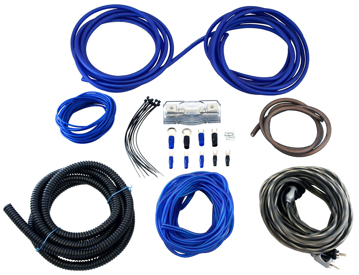 Kicker DXA250.1 Car Audio Sub Amp with 8-Gauge Amp Wiring Kit 43DXA2501