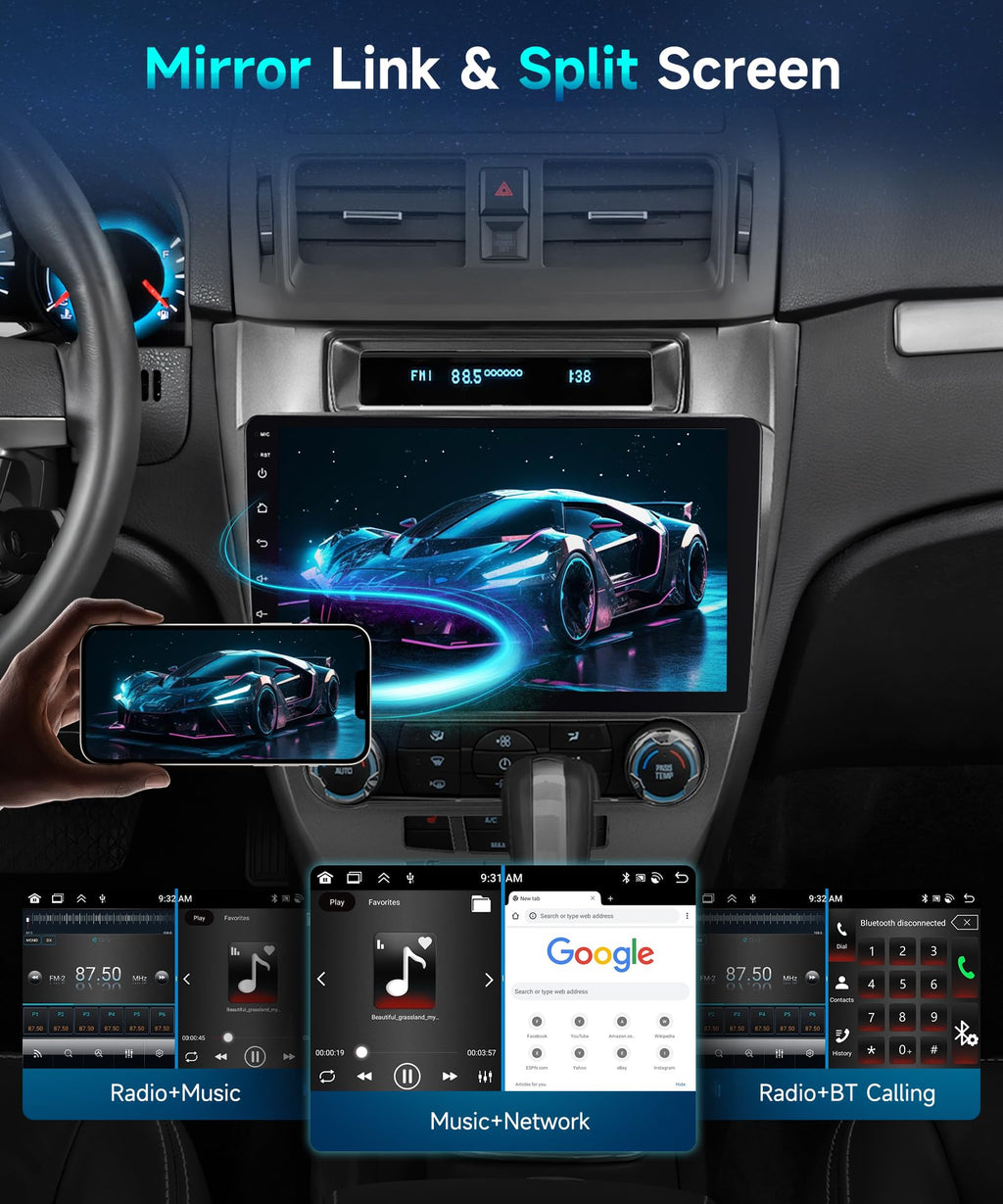 Podofo Android 15 Car Radio for 2009-2012 Ford Fusion Mondeo Mustang