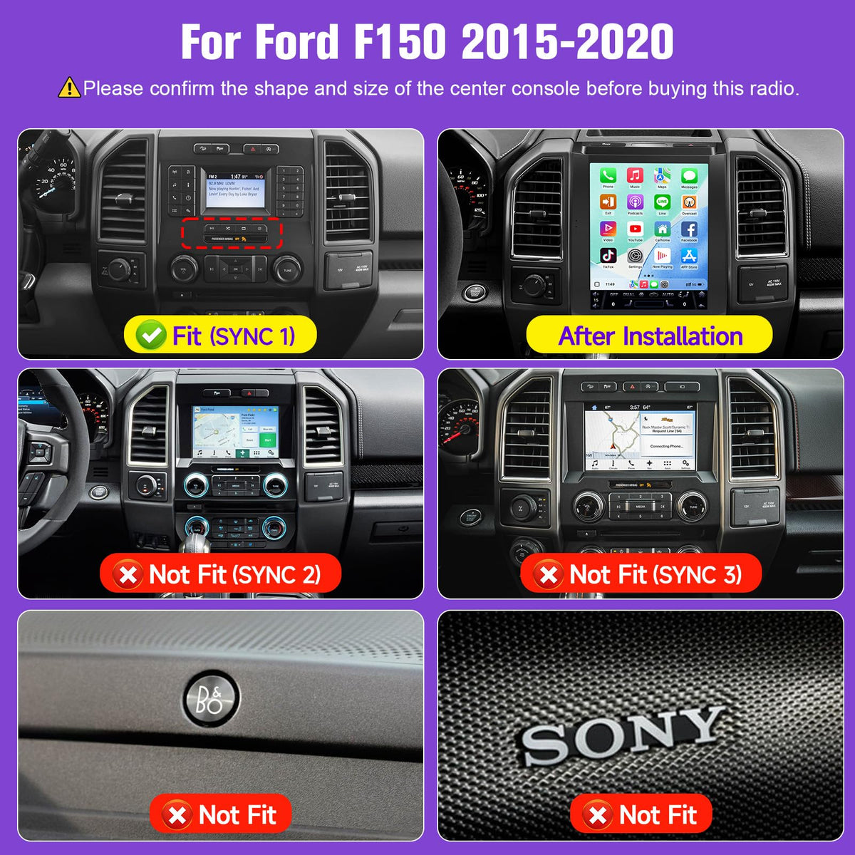 8Core 4+64GB Car Stereo Radio for Ford F150 2015-2020