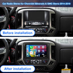 Car Radio Stereo Compatible with Chevy Silverado & GMC Sierra 2014 2015 2016 2017 2018 Replacement Radio Upgrade, CarPlay&Android Auto, GPS, Backup Camera (10 Inch)