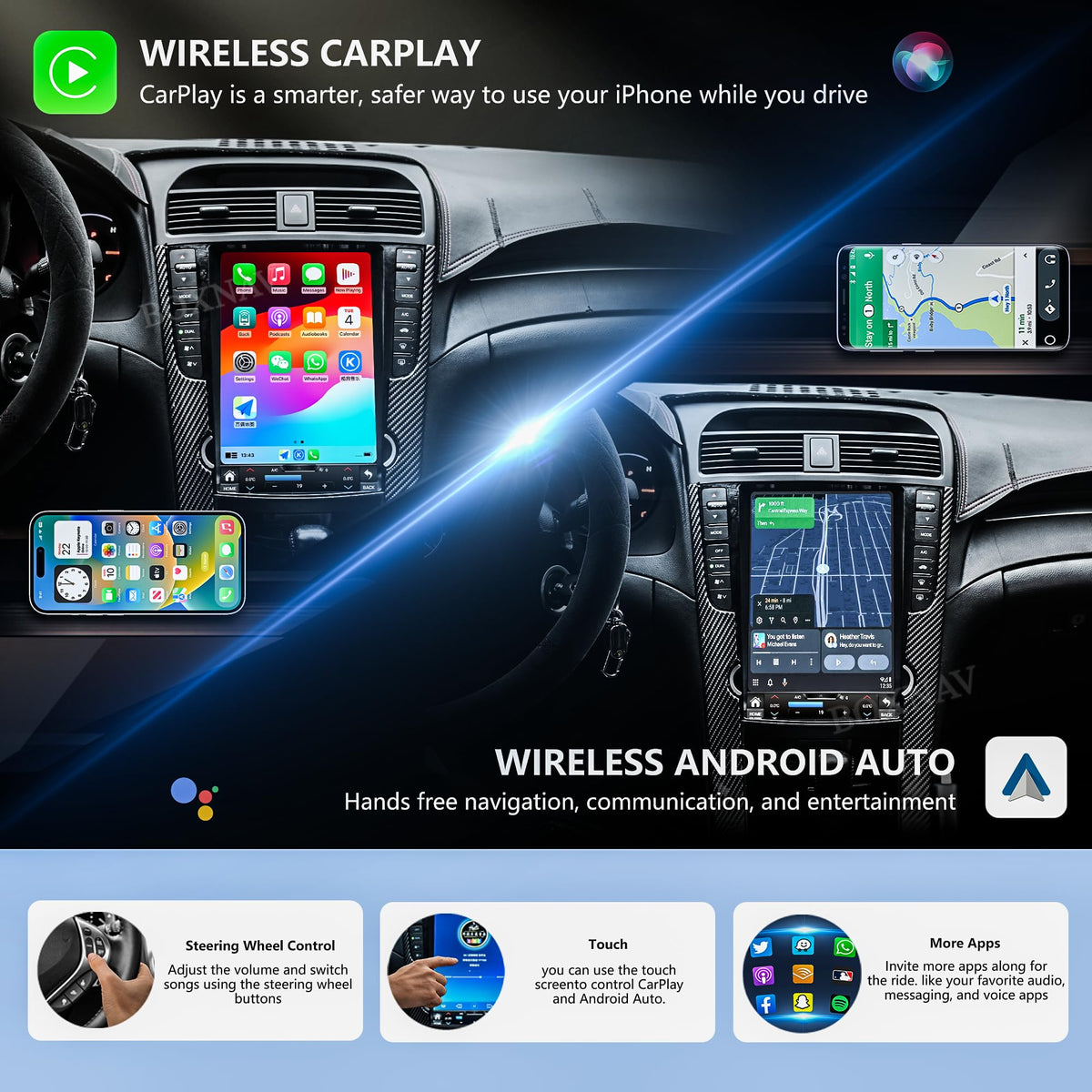 12.3 Inch Radio Upgrade for Acura TL 2004 2005 2006 2007 2008 Touch Screen