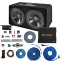 PRORECK PR-122M Complete 1500W Dual 12" Car Subwoofer, Includes Loaded Enclosure with Mono Block Amplifier,Wiring Installation Kit