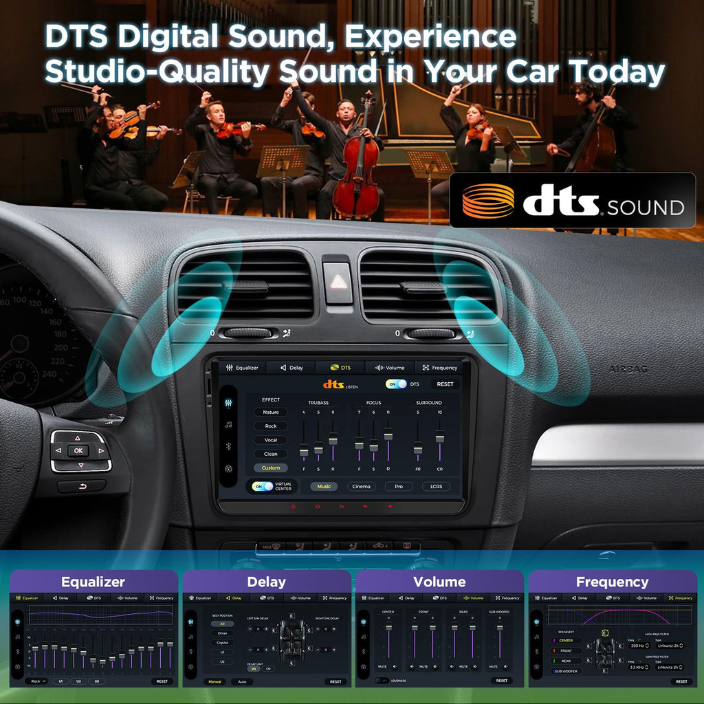 XTRONS Car Stereo for Volkswagen VW Jetta Beetle Tiguan Passat, Android 13 Octa Core 8GB+256GB Double Din Car Stereo Radio, 9” IPS Touchscreen GPS Navigation for Car Built-in DSP Car Play Android Auto
