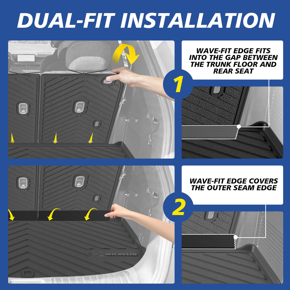 Michelin Vehicle Mats for 2016-2022 Honda Pilot 8-Seat Floor Mats