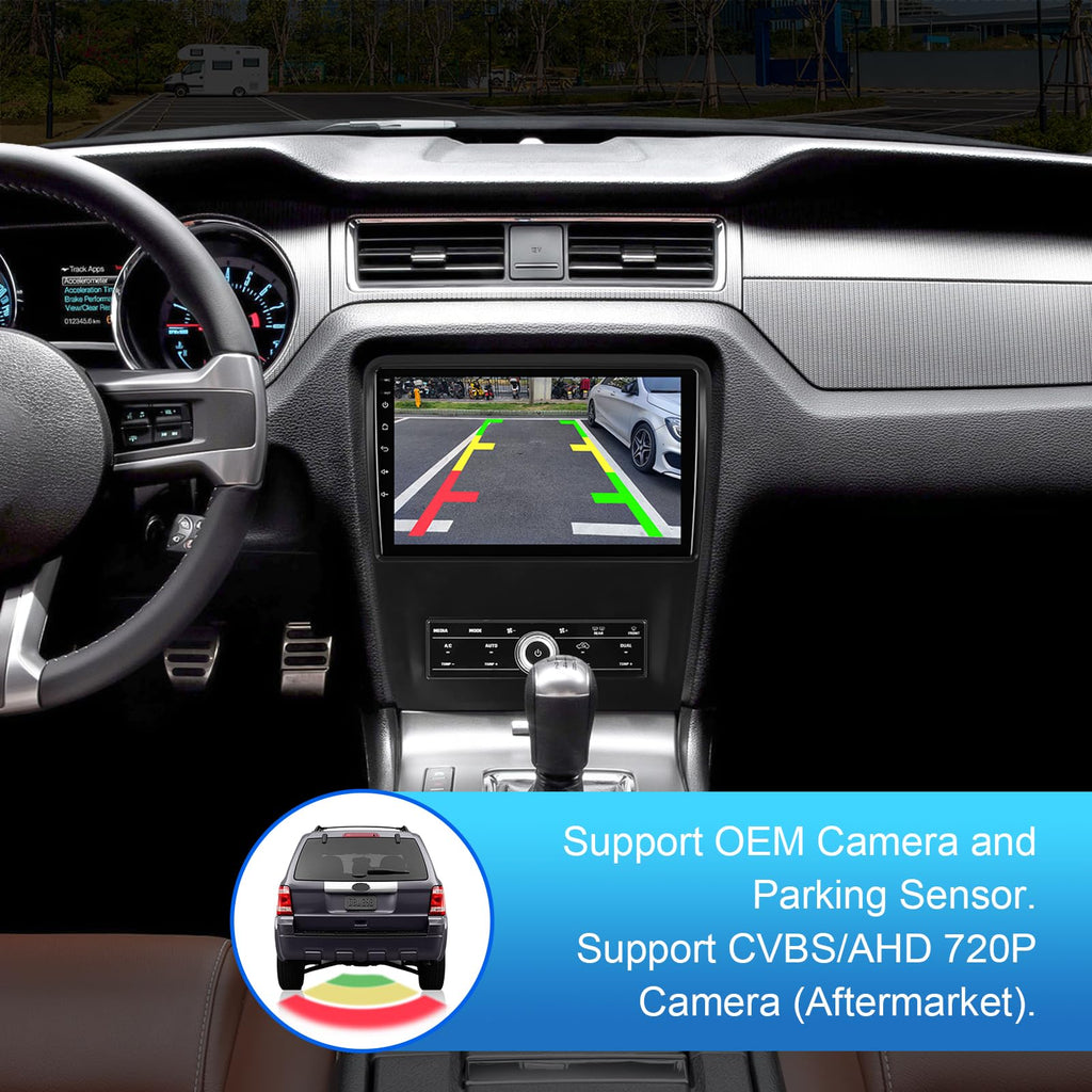 4+64G 10.1-inch Android 13 WiFi 6 Car Stereo for Ford Mustang 2010 2011 2012 2013 2014 IPS Touchscreen Screen Bluetooth 5.4 Car Radio with Carplay & Android Auto Support Backup Camera FM Navi SWC