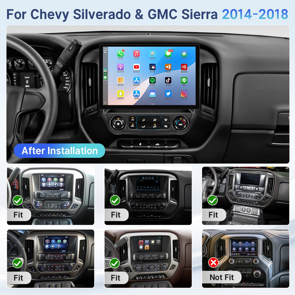 13.1‘’ 2K Car Radio for Chevy Silverado GMC Sierra 2014-2018