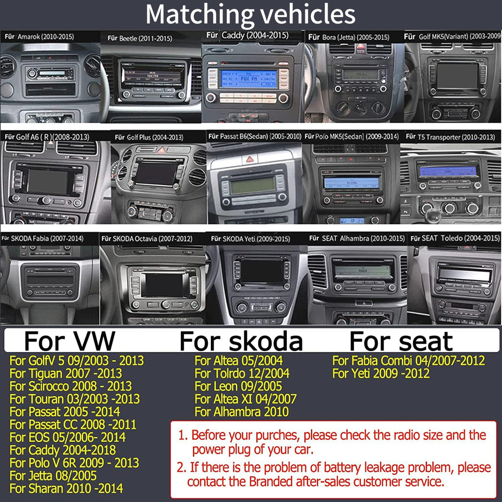 7" Wireless CarPlay AndroidAuto Stereo for VW Golf Jetta Passat