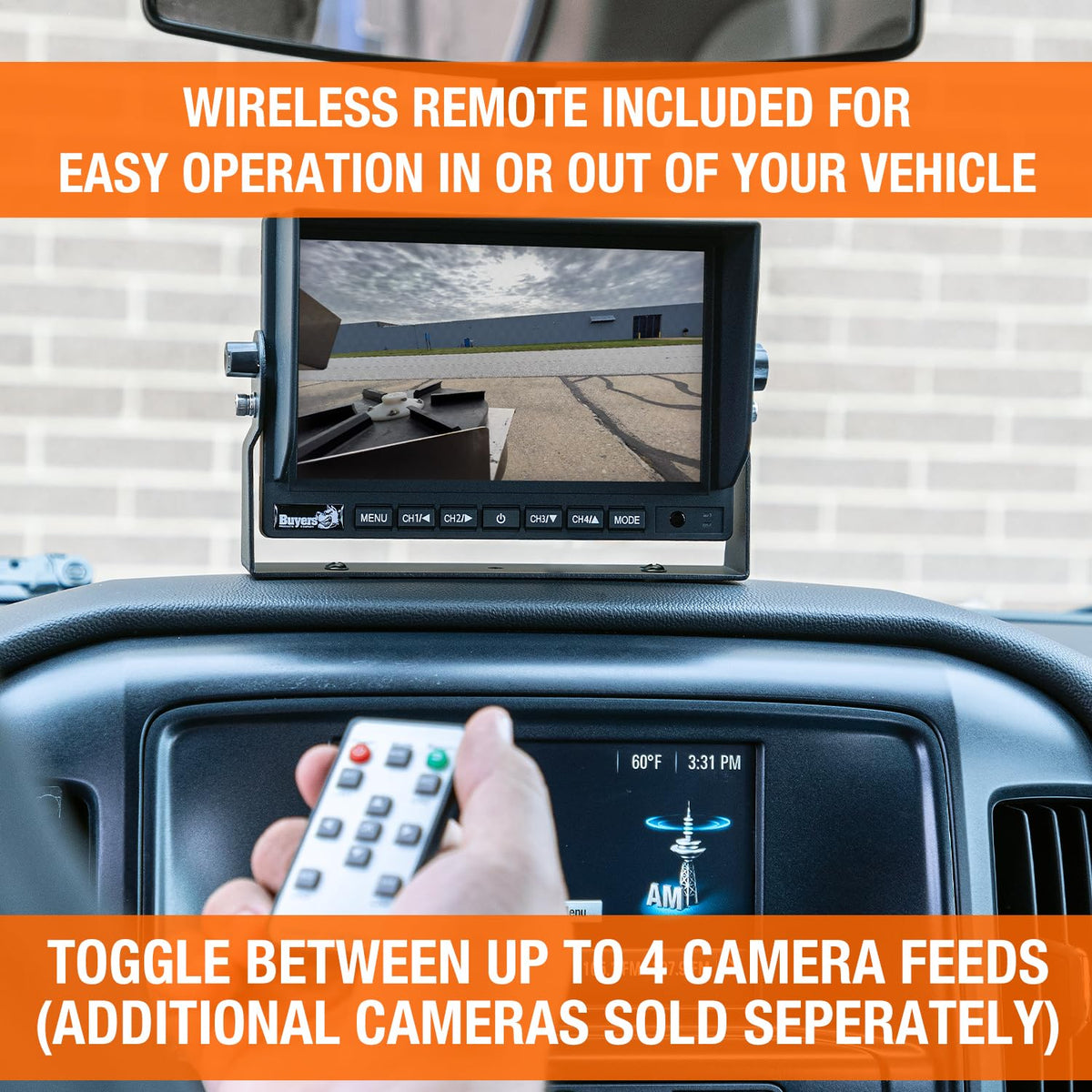 Buyers Products 8883210 Wireless Rear Observation System with Backup Camera, Back Up Monitoring for Trailers and Vehicles, Dump/Refuse Trucks