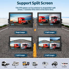 AHD Truck Backup Cameras with Monitor, 10.1’HD Quad Split Screen Monitor 4 Cameras 1080P Backup Camera for Trucks Trailer RV Bus Travel