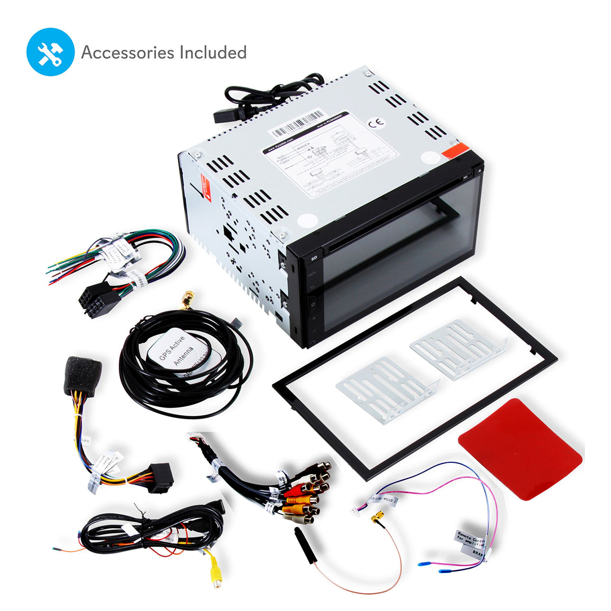 Pyle Car Stereo Receiver System - Hi-Res 6.8" Digital Display, Double DIN Android Touch Screen Monitor with Backup Cam, USB, Bluetooth & GPS Navigation, CD DVD Player, MP3, AM FM Radio with Remote