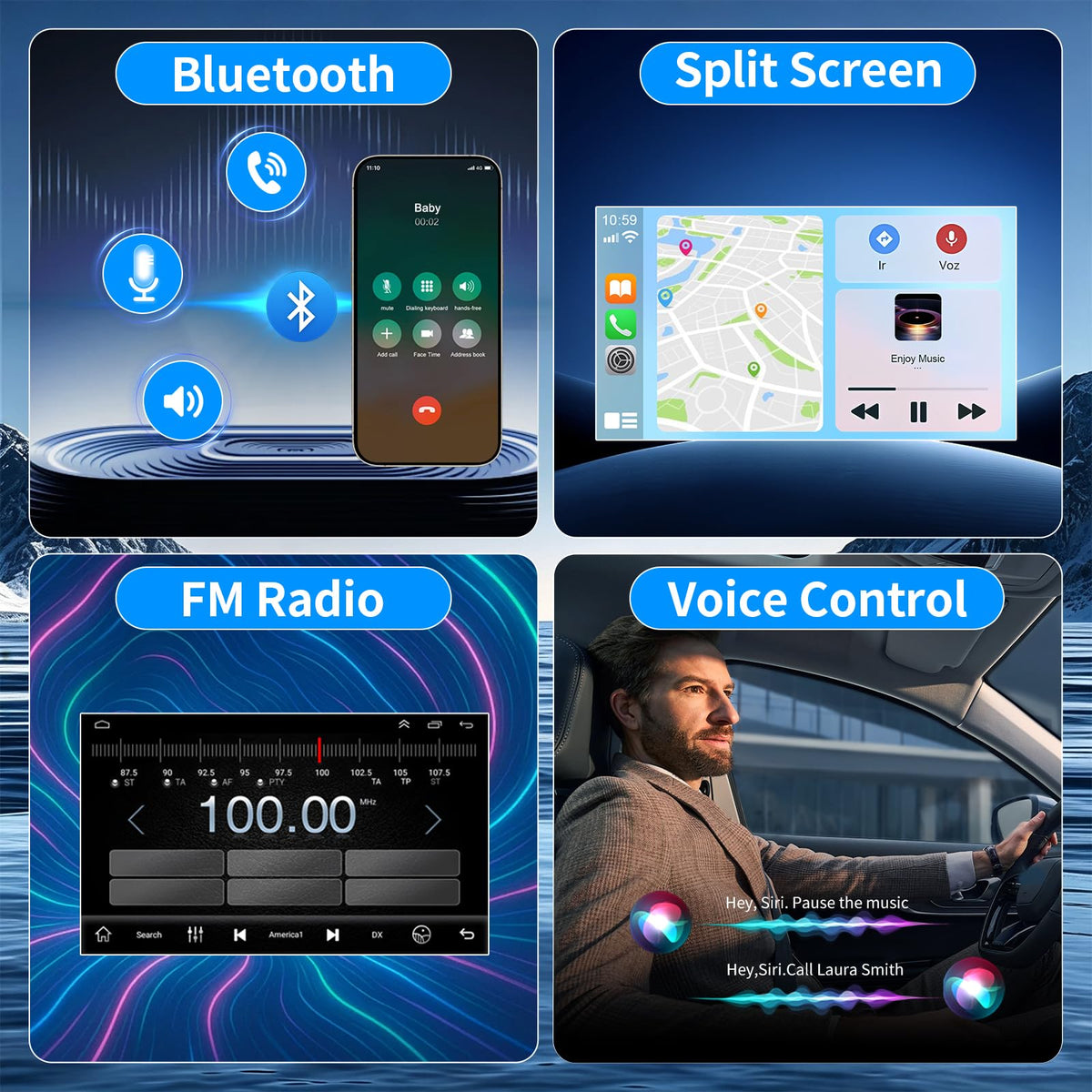9.7" Car Stereo Radio for Hyundai Santa Fe 2005‑2013 CarPlay Android Auto