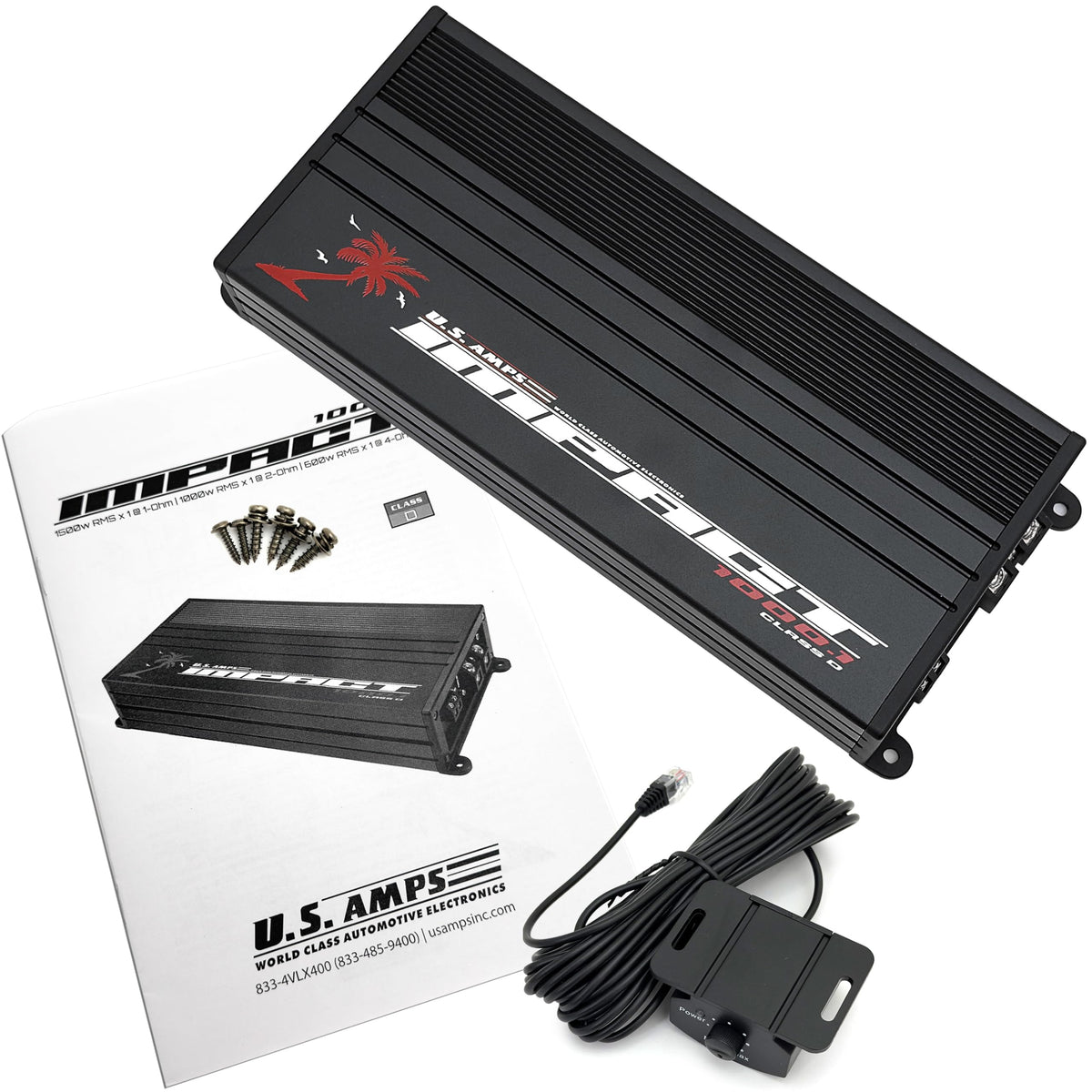 US Amps IMPACT-1000.1 Monoblock 1500W RMS Class D Mini Amplifier