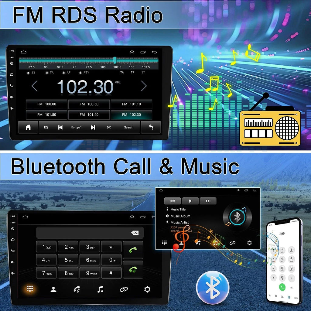9" Android 13 Car Radio for Ford Ranger 2015-2020, Intelligent Head Unit with Wireless CarPlay, Android Auto, Voice Control, EQ, Mirror Link, WiFi, AHD Backup Camera, 4+64G