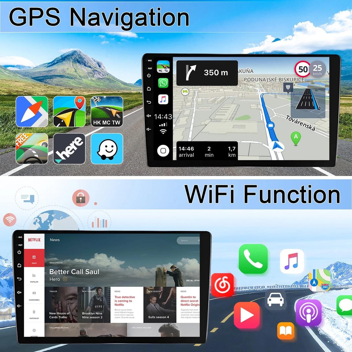 8 Core 6+128G Car Radio Stereo for Toyota RAV4 2007‑2012 Android w/CarPlay