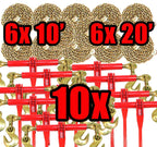 5/16 Transport Hauling Load Package - 10x Ratchet Binders - 6 x 10' Foot, 6 x 20' Chains
