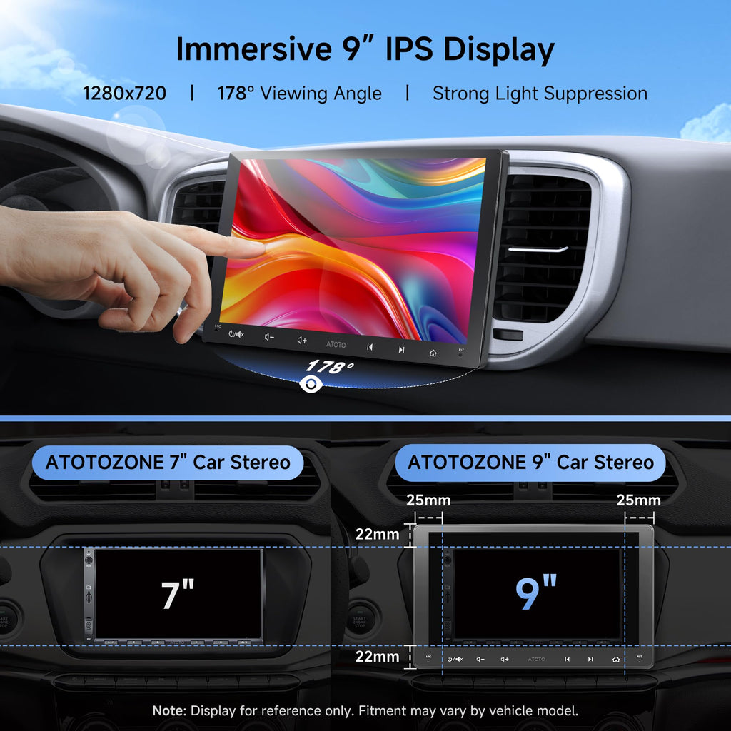 ATOTOZONE AC-4450 Bluetooth OBDII/OBD2 Car Diagnostic Scanner/Scan Tool,for A5LG209T-S12,9" Android Wireless Double Din Car Stereo with Carplay, Android Auto, Dash Cam，Backup Camera