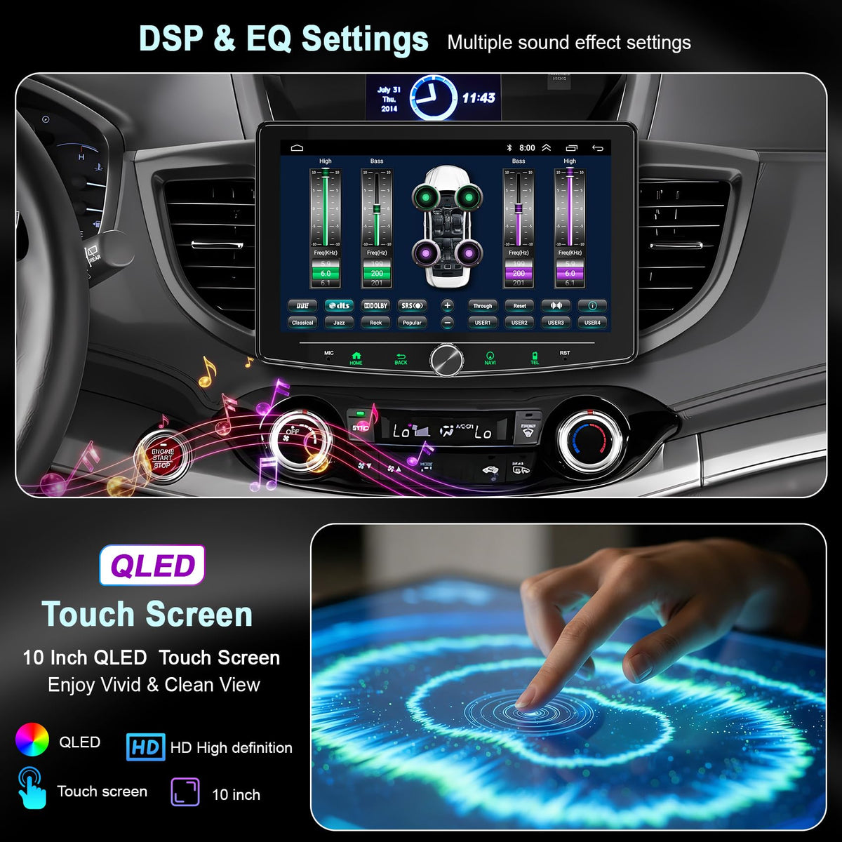 Android 15 + 128GB Car Radio Stereo for Honda CRV 2012-2016