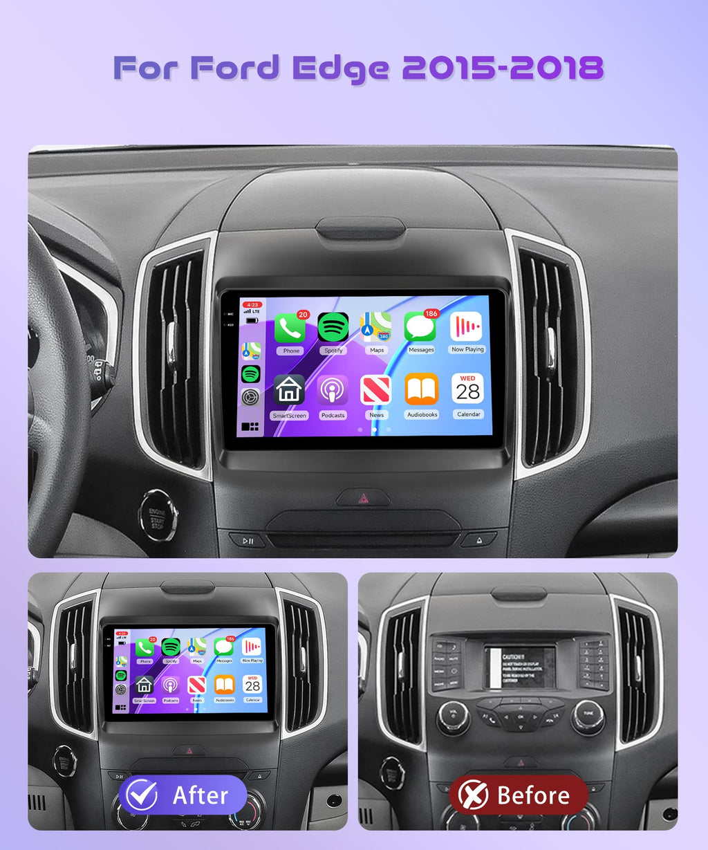 Rimoody 4G+128G Android Car Stereo Radio for Ford Edge 2015-2018 CarPlay