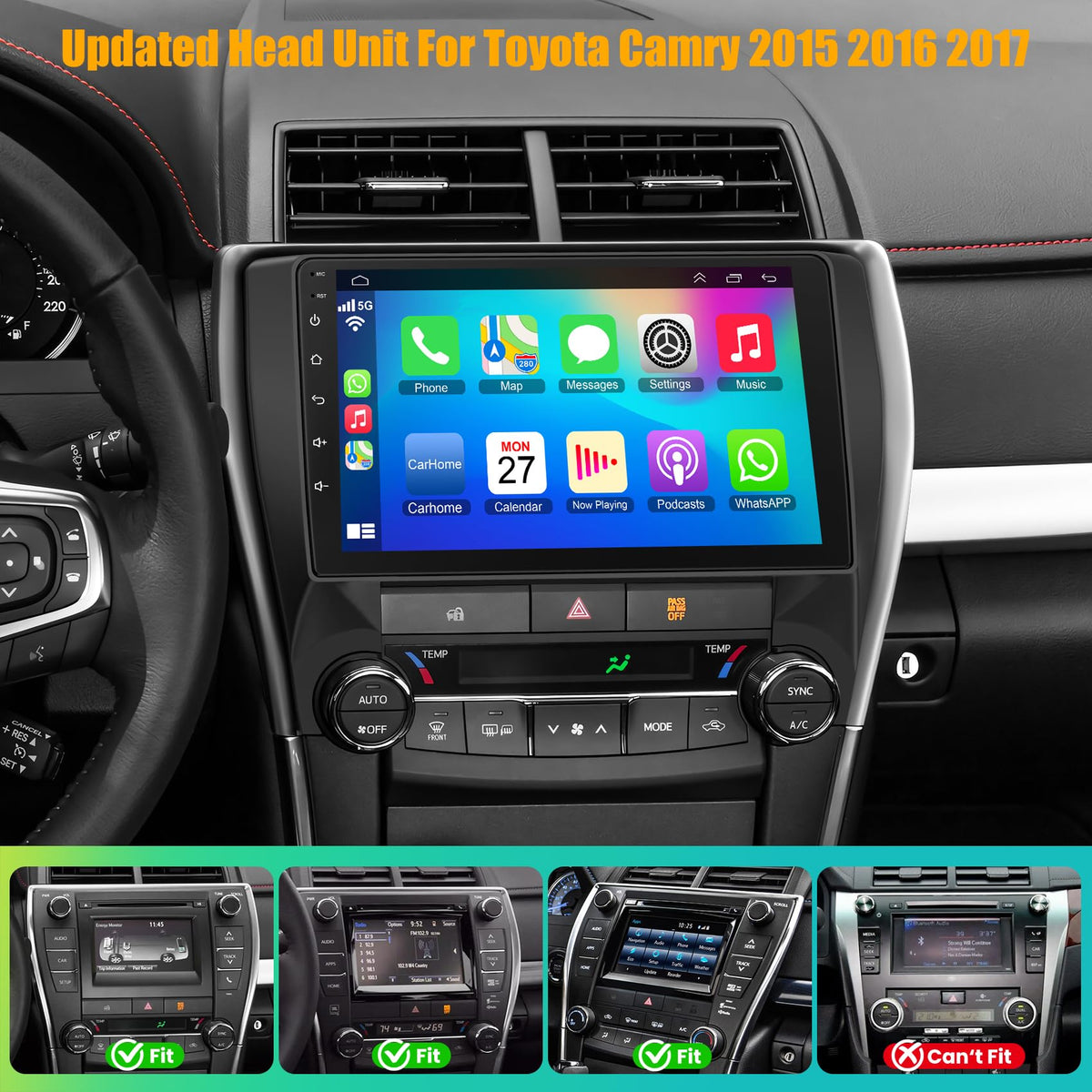 8 Core 6GB+128GB Car Radio for Toyota Camry 2015 2016 2017