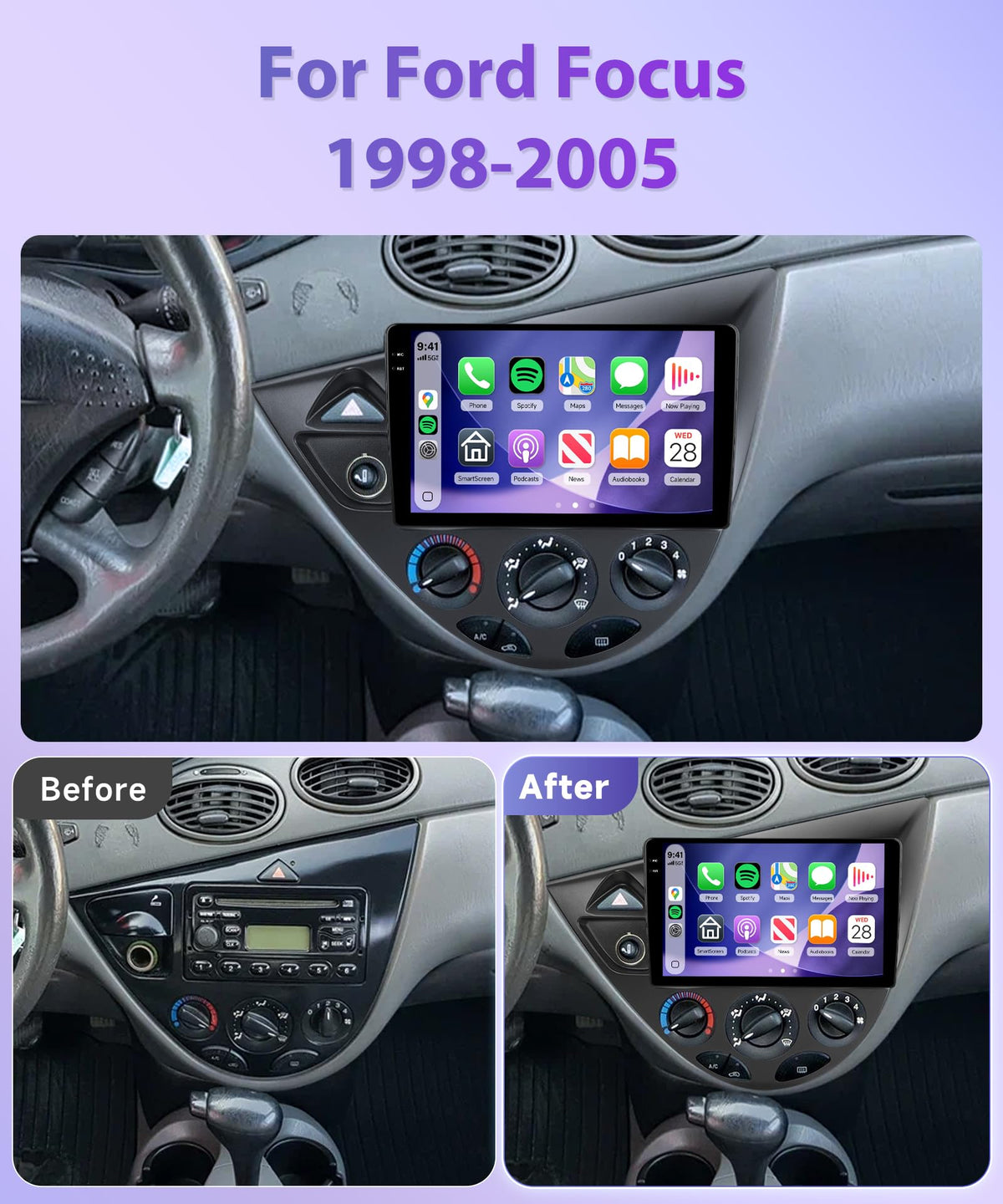 Rimoody 4G+128G Android Car Radio for Ford Focus Stereo 1998-2006 Carplay