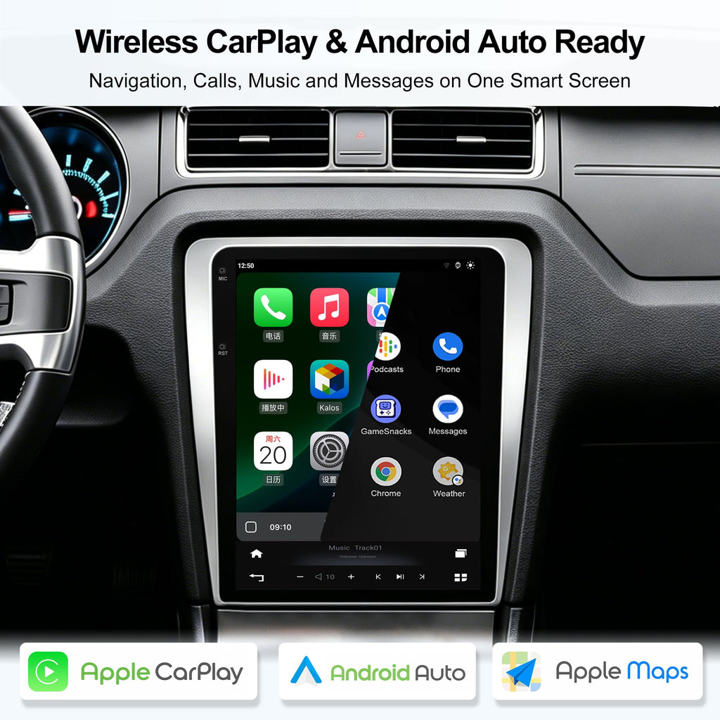 12.1 Inch Android Car Stereo Radio 8GB+128GB for Ford Mustang 2010-2014