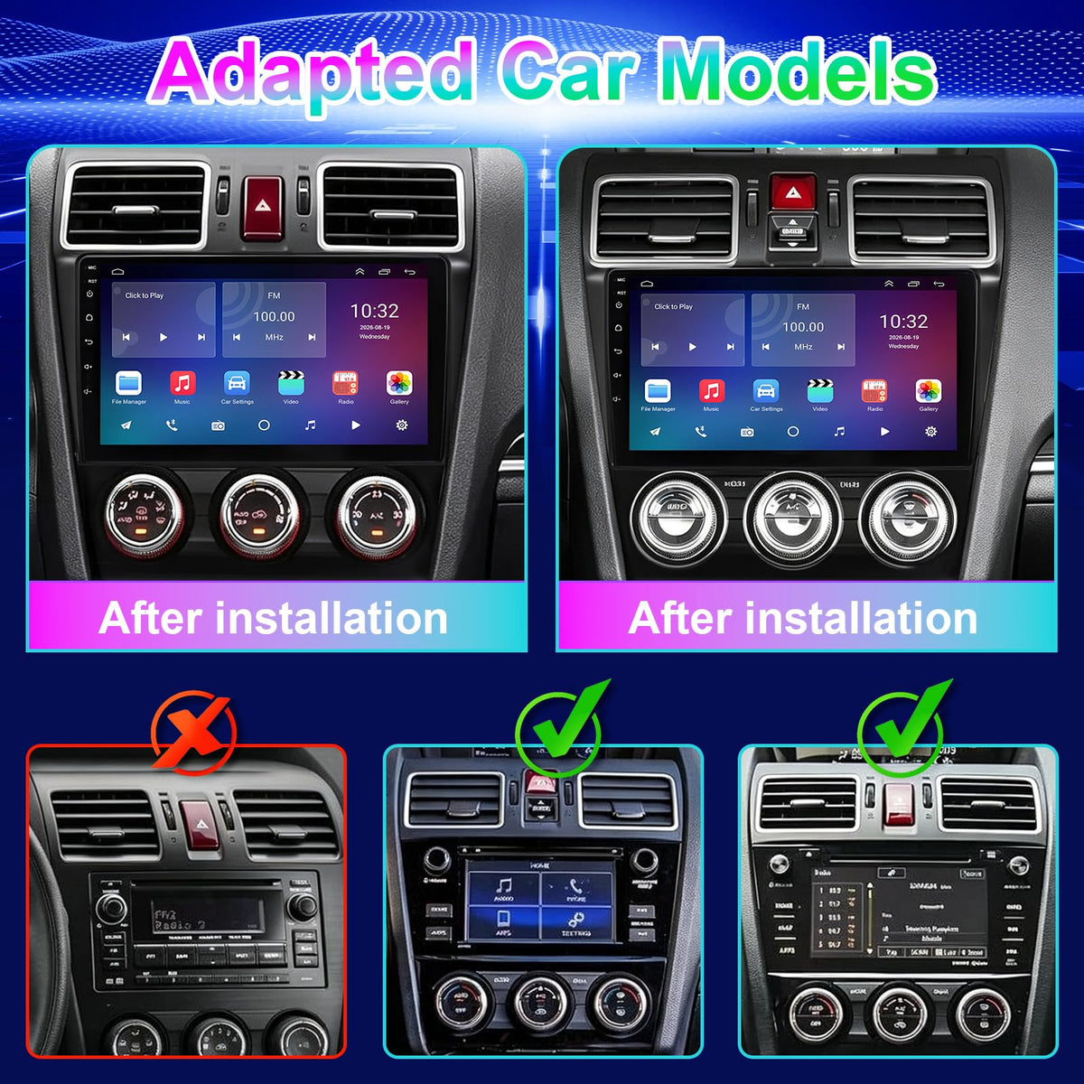 4+64G Car Radio for Subaru Forester, WRX, Impreza 2015-2018