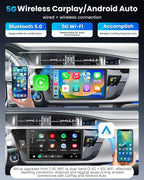 12 Core 6+128G Car Radio for Toyota Corolla 2014-2016: Upgrade 10 Inch 1280 * 800 IPS Touchscreen Stereo Wireless Carplay Android Auto 1080P Backup Camera Bluetooth GPS 5G WiFi FM DSP SWC Mirror Link