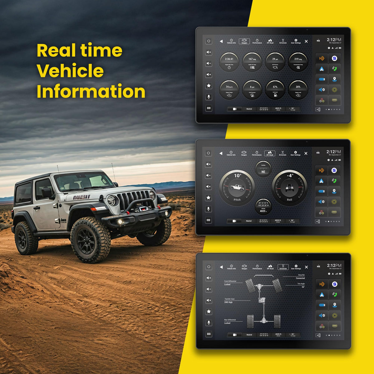 Stinger HORIZON12 12.8” Wrangler JL/Gladiator Wireless Apple CarPlay Stereo