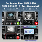 Upgraded 4+64G Car Radio for Dodge Ram 1500 2500 3500 2013-2018 Manual AC