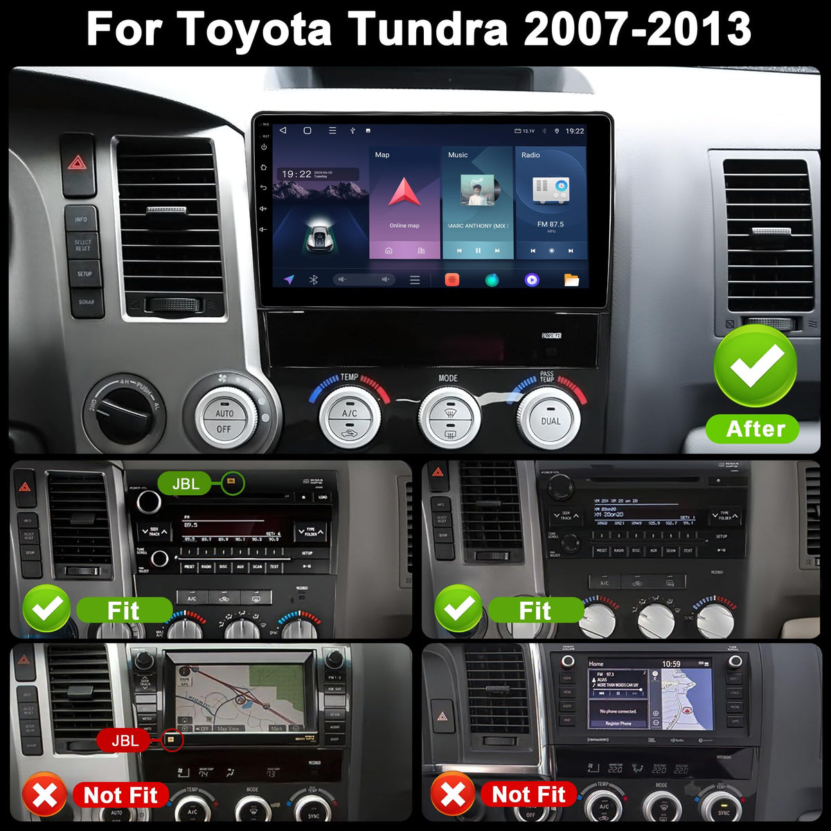 10.2'' 6GB RAM & 128GB ROM Car Radio for Toyota Tundra 2007-2013