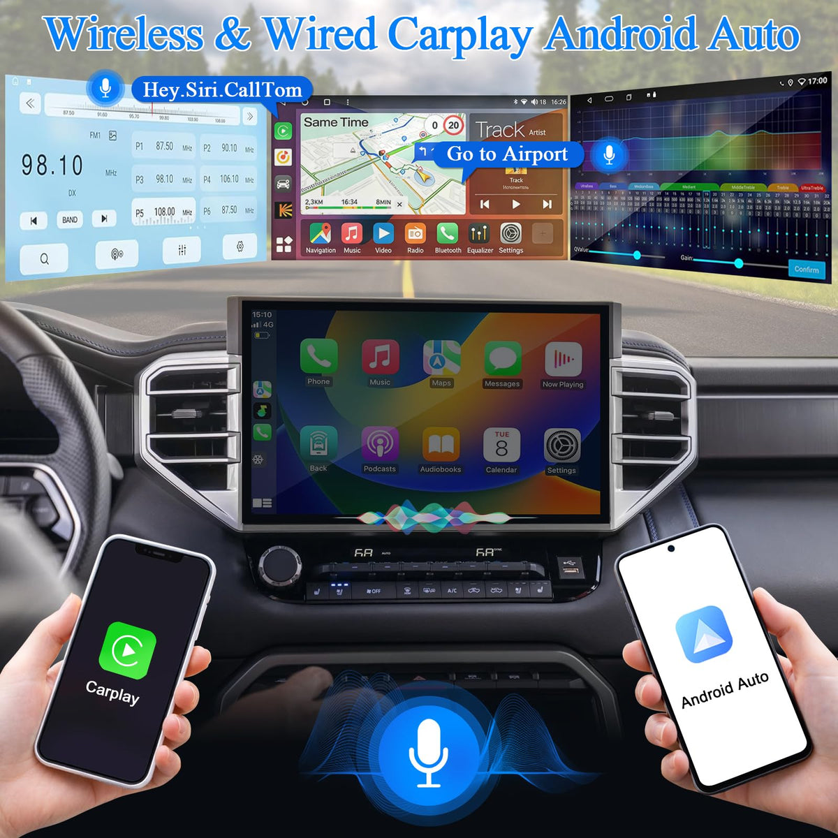 RicoRich 14.6 inch Car Radio Android 14 for Toyota Tundra 2022 2023 2024