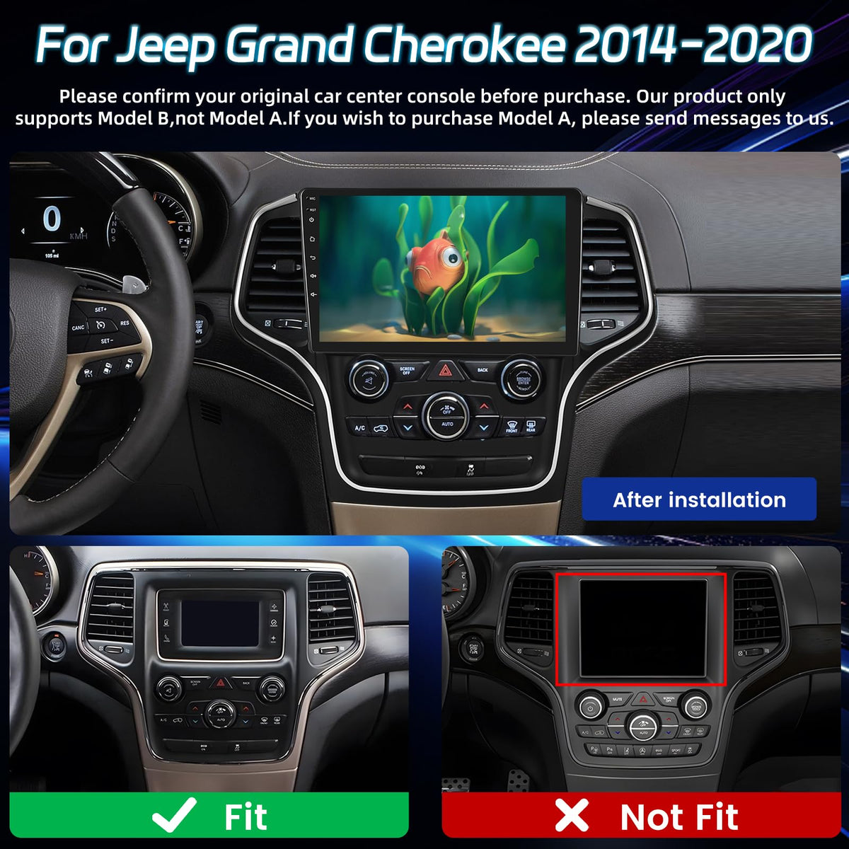 64G 10.1'' Android Radio for Jeep Grand Cherokee 2014-2020 for Small Screen
