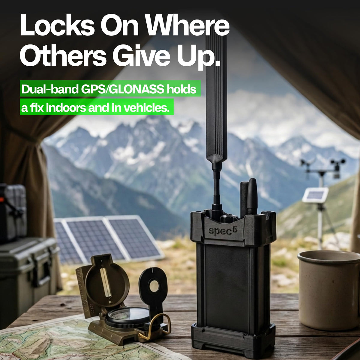 SpecFive Raider Meshtastic-ATAK Lora Military-Grade Mesh Radio, Preflashed with GPS, High-Power, Ip68 Waterproof, Military & SAR Communicator (Black, ATAK-Meshtastic)