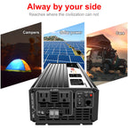 Xijia 3000W Pure Sine Wave Inverter 48V DC to 120V AC Converter for Home, RV, Truck, Off-Grid Solar Power 110V with Smart Bluetooth App Remote Control,Surge 6000W