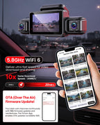 AI 4K Dash Cam Front and Rear, 360° View 4 Channel Camera for Car