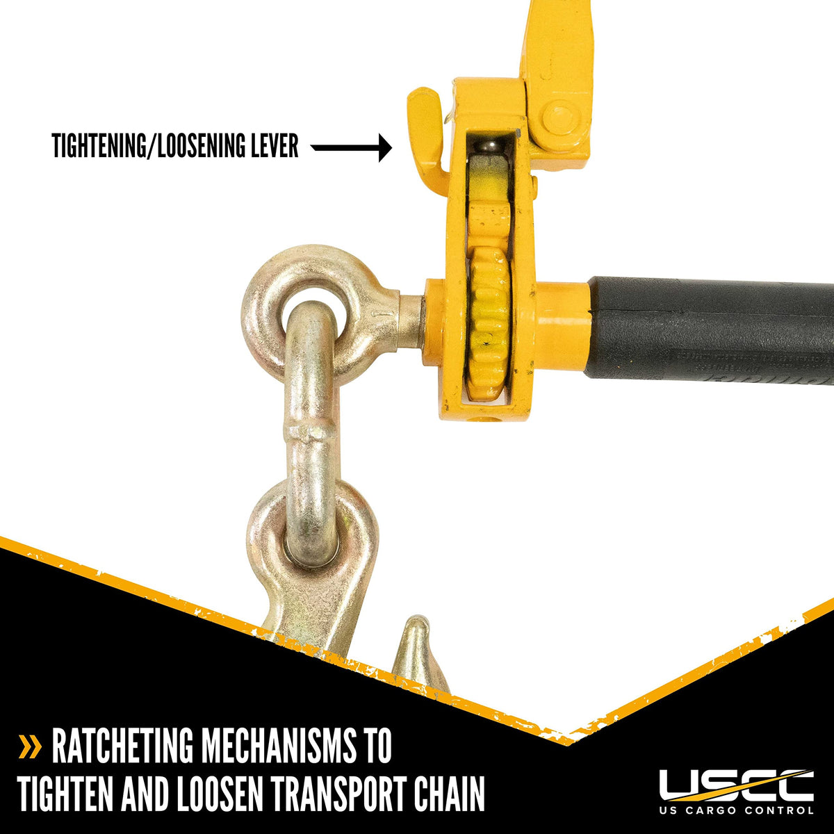 Peerless QuikBinder Plus Ratchet Load Binder - 3/8 Inch x 1/2 Inch Chain Binder - Easily Secure Heavy Loads to A Truck Or Flatbed Trailer - Ratchet Binder with 12,000 Pound Working Load Limit 4 Pack