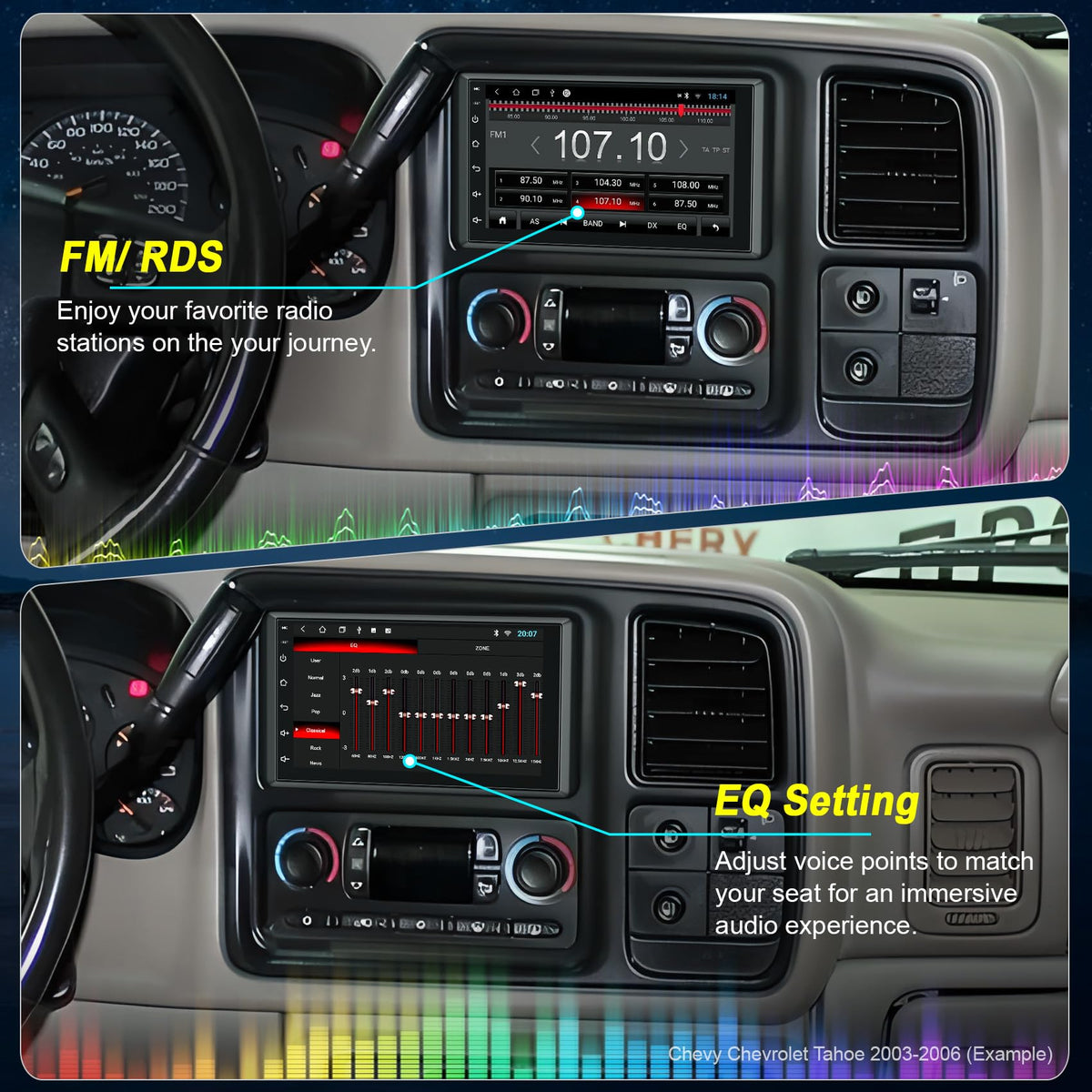 (4+128GB)Car Radio for 2003-2006 Chevrolet Chevy Silverado GMC Sierra Yukon