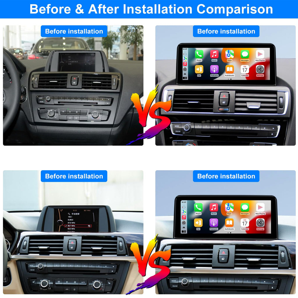 10.25" Linux Screen for BMW 2012-2017 Years 1 2 3 4 Series F20 F21 F22 F23 F30 F31 F32 F33 F34 F36 NBT System, Support Wireless CarPlay Android Auto Multimedia 328i 320i Accessories Car Radio