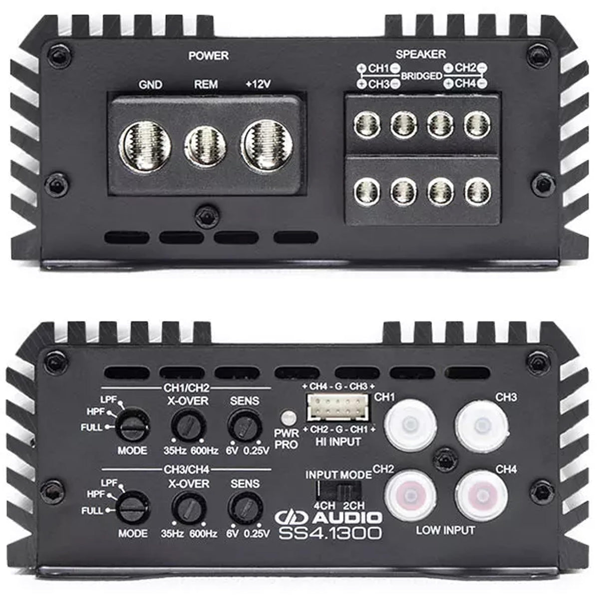 DD Audio SS4.1300 4-Channel 1300W RMS Compact Motorcycle Amplifier