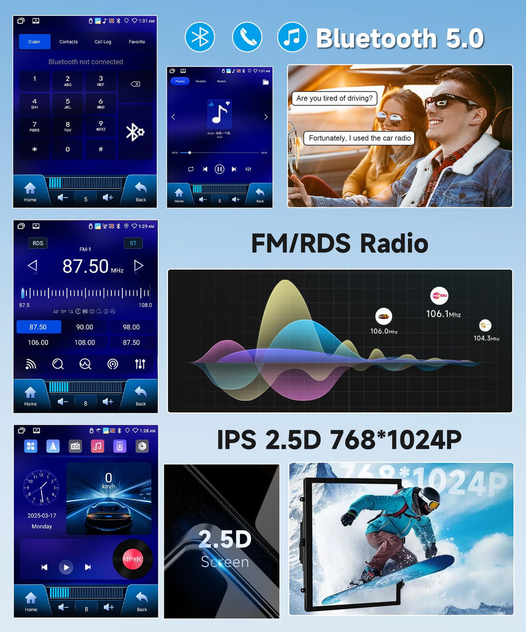 Car Radio Stereo for Nissan Versa 2007-2011 [4G+64G] Android Wireless CarPlay Android Auto,9.7” IPS Touchscreen Car Stereo Bluetooth5.0,GPS,WiFi,SWC,EQ AI DSP+Backup Camera for Versa Radio
