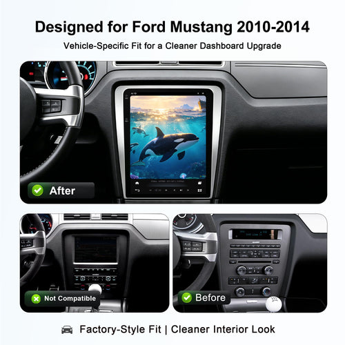 12.1 Inch Android Car Stereo Radio 8GB+128GB for Ford Mustang 2010-2014