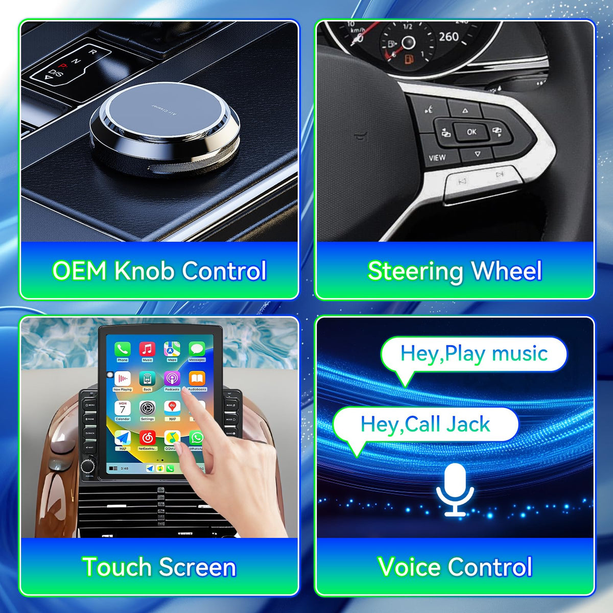 Android 15 Car Radio Stereo Compatible with Toyota Sienna 2004-2010,9.7 Inch Touchscreen,Car Stereo Support Wireless Carplay & Android Auto,Bluetooth/GPS/WiFi/Mirror Link/Backup Camera/SWC/FM